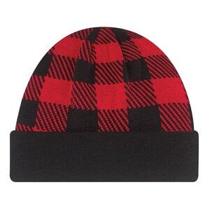 UNISEX:  Acrylic - Cuff Toque red/black